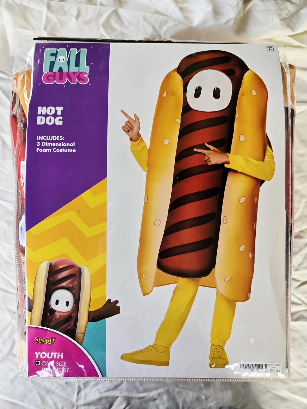 Spirit Halloween Fall Guys Kids Hot Dog Costume – Youth One Size Fits Most